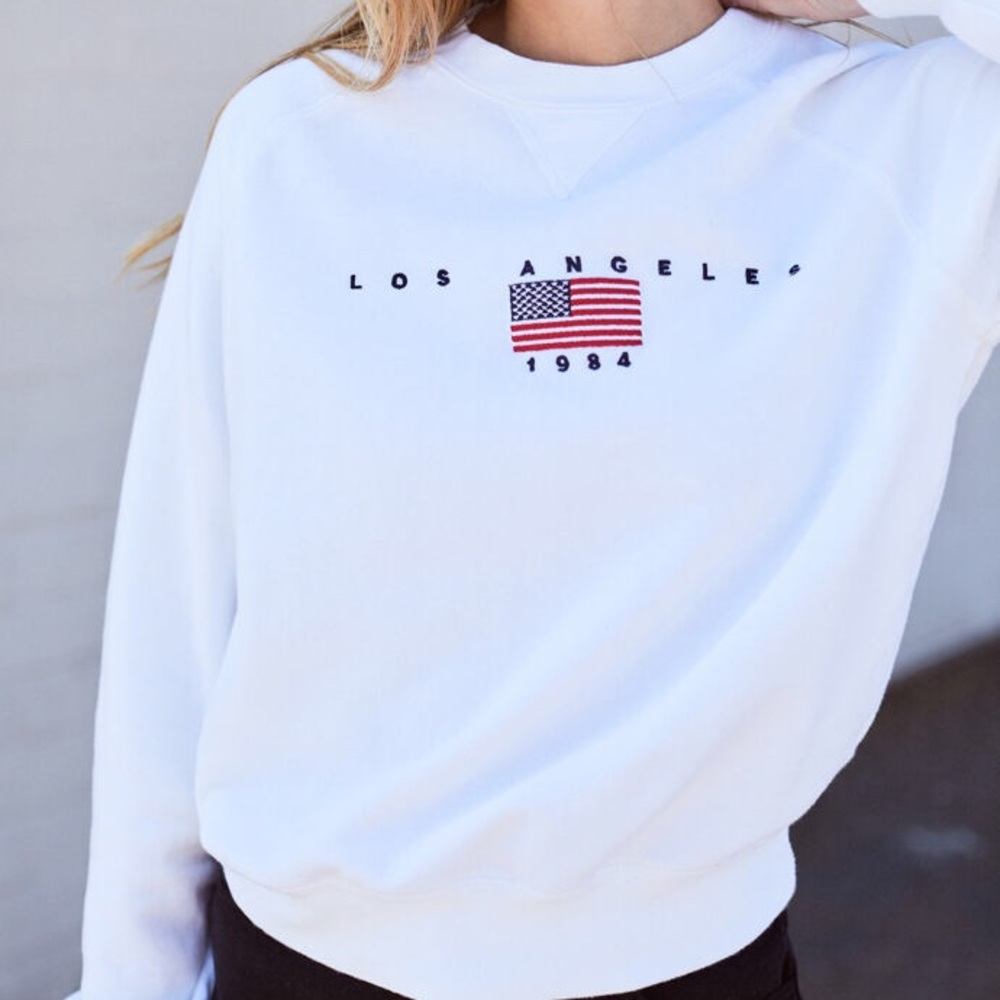 Brandy Melville Los Angeles 1984 White Sweatshirt